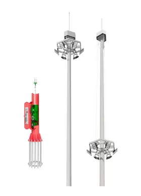 Hoher Mast mit Hebe system