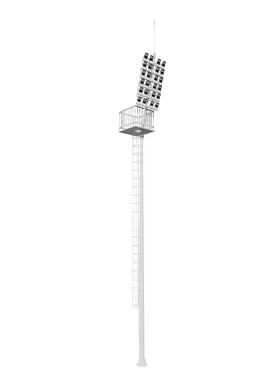 Hoher Mast mit Sicherheits kagen leiter
