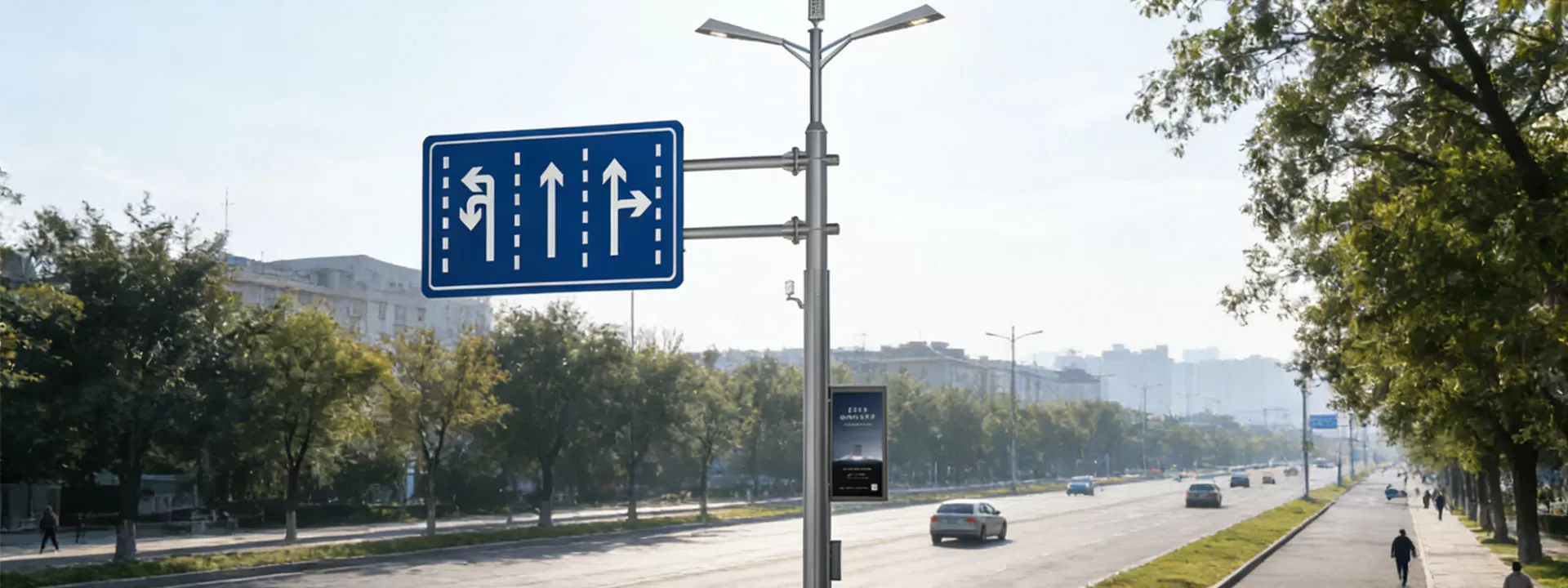 Wie man Straßen laternen mit Straßen schildern pflegt?