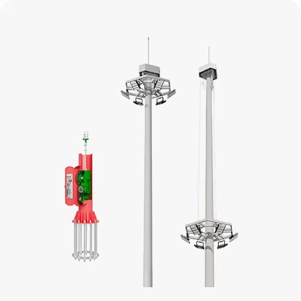 Hoher Mast mit Hebe system